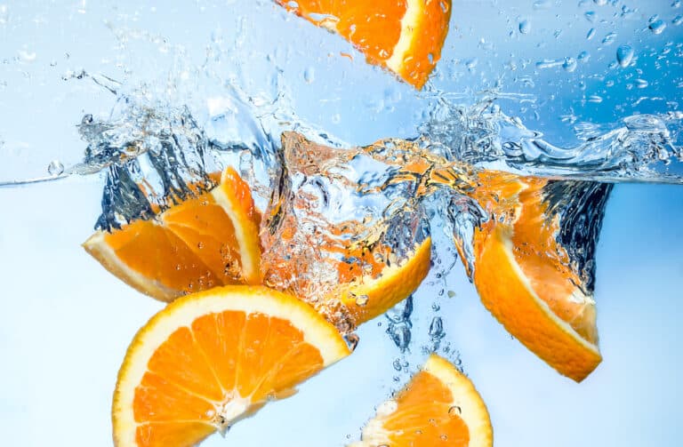 orange in the bathtub